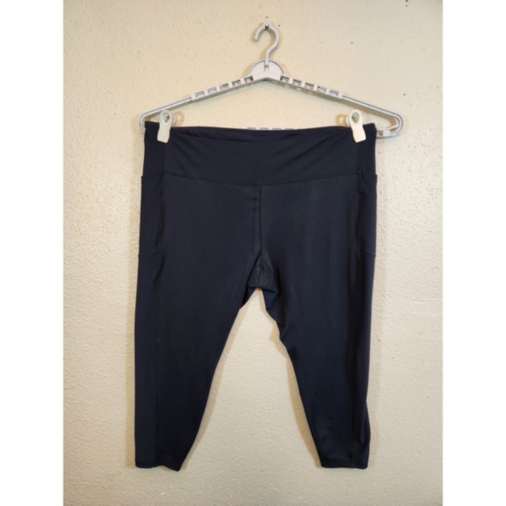 Freely Women's Solid Black Side‎ Pocket High Waisted Cropped Leggings Size 3X